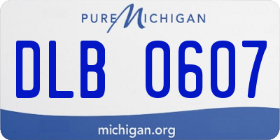MI license plate DLB0607