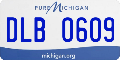 MI license plate DLB0609