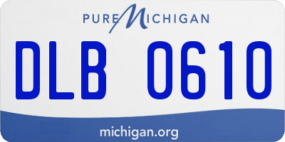 MI license plate DLB0610