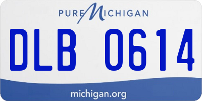 MI license plate DLB0614