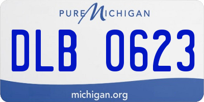 MI license plate DLB0623