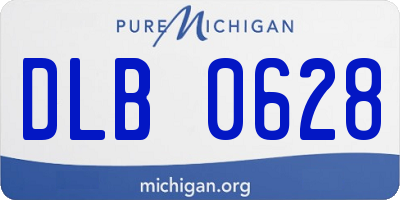 MI license plate DLB0628