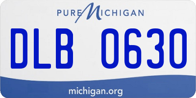 MI license plate DLB0630
