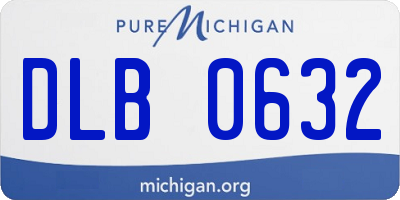 MI license plate DLB0632