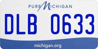 MI license plate DLB0633