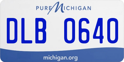 MI license plate DLB0640