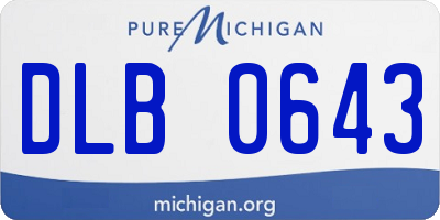 MI license plate DLB0643
