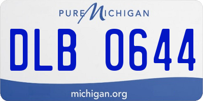 MI license plate DLB0644