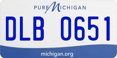 MI license plate DLB0651