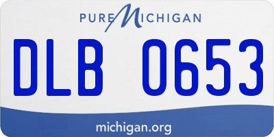 MI license plate DLB0653