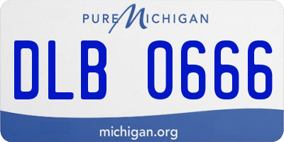 MI license plate DLB0666