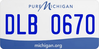 MI license plate DLB0670