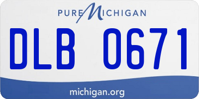 MI license plate DLB0671