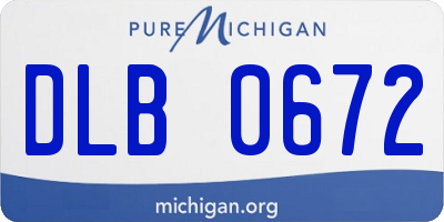 MI license plate DLB0672
