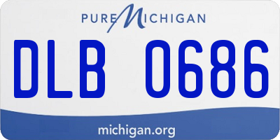MI license plate DLB0686