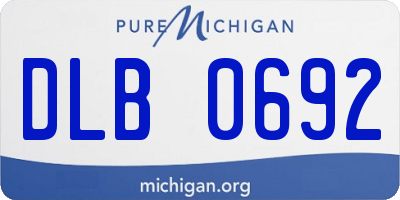 MI license plate DLB0692