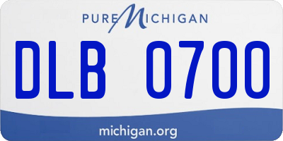 MI license plate DLB0700