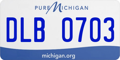 MI license plate DLB0703
