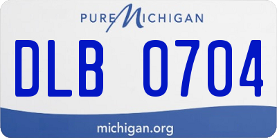 MI license plate DLB0704
