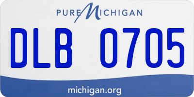 MI license plate DLB0705
