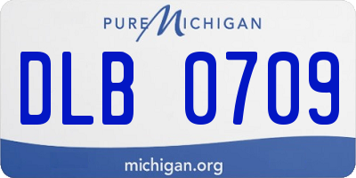 MI license plate DLB0709