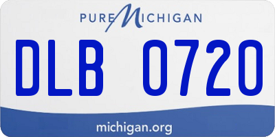 MI license plate DLB0720