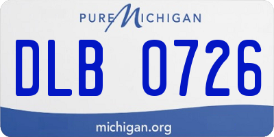 MI license plate DLB0726