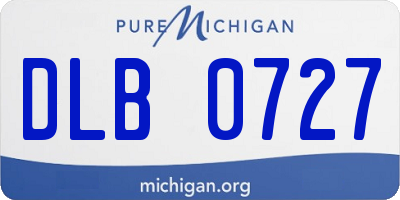 MI license plate DLB0727