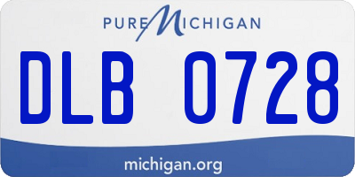 MI license plate DLB0728