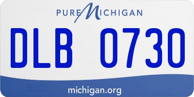 MI license plate DLB0730