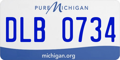 MI license plate DLB0734