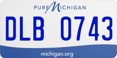 MI license plate DLB0743