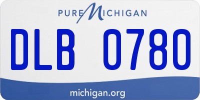 MI license plate DLB0780