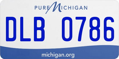 MI license plate DLB0786