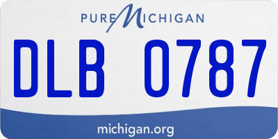 MI license plate DLB0787