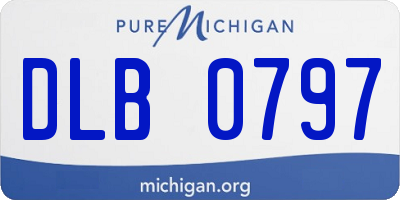 MI license plate DLB0797
