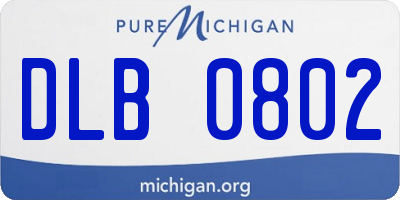 MI license plate DLB0802