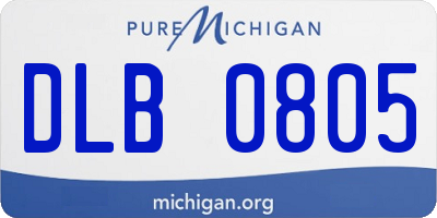 MI license plate DLB0805