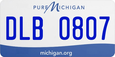 MI license plate DLB0807