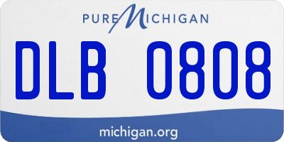 MI license plate DLB0808