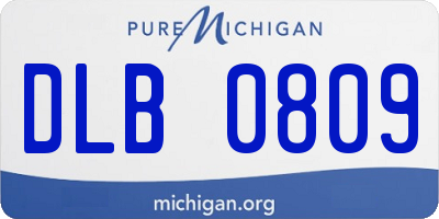 MI license plate DLB0809