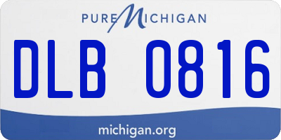 MI license plate DLB0816