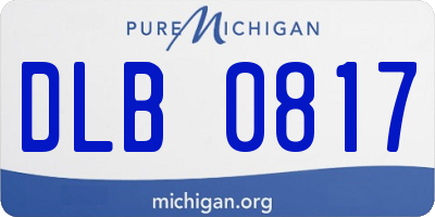 MI license plate DLB0817