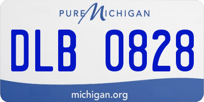 MI license plate DLB0828