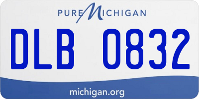 MI license plate DLB0832