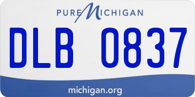 MI license plate DLB0837