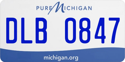 MI license plate DLB0847