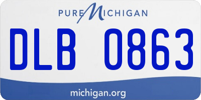 MI license plate DLB0863