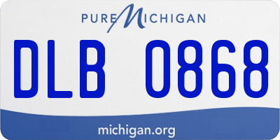 MI license plate DLB0868