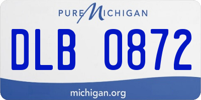 MI license plate DLB0872